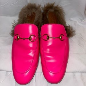 Men's Pink Fluorescent Princetown Loafers